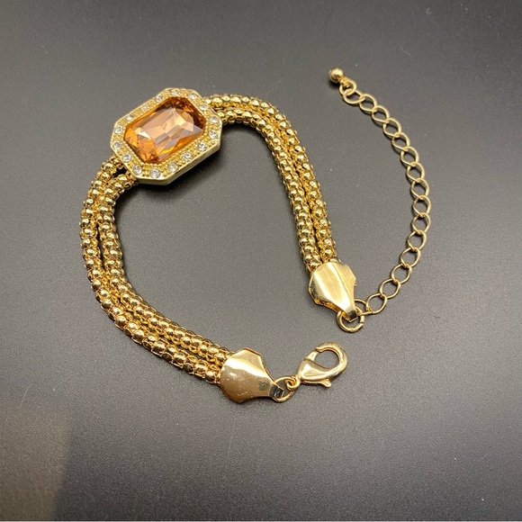 Vintage Citrine Gold Tone Bracelet - Picture 6 of 8